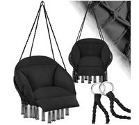 Fauteuil suspendu avec un coussin d'assise épais noir