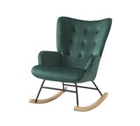 Fauteuil SUZIE velours vert rocking chair