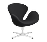 Fauteuil Swan™ Christianshavn étoffe satin polished aluminium base