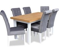 Fauteuil Table de salle à manger avec 6 chaises Ensemble de salle à manger Ensemble de table 7 pièces