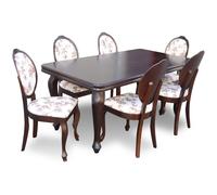 Fauteuil Table de salle à manger en bois Ensemble + 6x chaises Set de chaises 7pcs. Nouveau