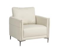 Fauteuil Tapissé en Tissu Style Moderne Pieds en Métal Beige Clair Cilens