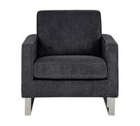 Fauteuil En Velours Côtelé Noir Vind Noir