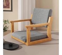 Fauteuil Tatami - Chaise rembourrée en bois sans pieds pour lire et méditer dans le salon ou le balcon