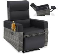 Fauteuil - TECTAKE - fauteuil lounge extérieur, pacentro, dossier réglable, aluminium, 80 x 80 - 157 cm - gris