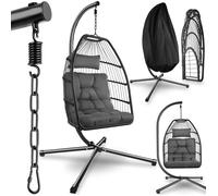 tectake® Fauteuil Suspendu Confortable, avec Structure & Coussin ép. 15 cm