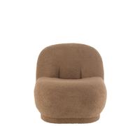 Fauteuil Teddy Velours marron