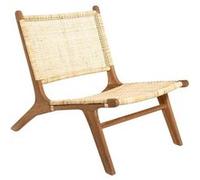 Fauteuil Timor teck et rotin Atmosphera Beige G