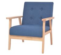 Fauteuil Canapé Simple de Salon Siège de Salle de Séjour Meuble de Salon Chambre à Coucher Bureau Maison Intérieur Bleu Tissu