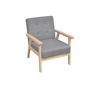 vidaXL Fauteuil Tissu Gris Clair Chaise Salon Séjour Meuble Salle à Manger