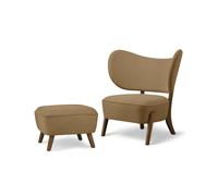 Fauteuil TMBO avec Pouf carré/Vidar/Chêne Fumé