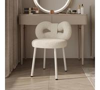 Fauteuil tonneau avec dossier en nœud - Revêtement en fausse laine douce, pieds en métal robustes, assemblage rapide, capacité de 150 kg - Chaise élégante pour chambre à coucher et salon