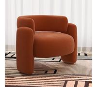 Fauteuil tonneau moderne en velours du milieu du siècle - Canapé confortable pour salon, chambre à coucher et appartement - Petit canapé élégant pour une décoration d'intérieur confortable