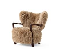 &Tradition Wulff chaise d'extérieur Linge Hêtre, mousse, Peau de mouton, Contre-plaqué, Polyester