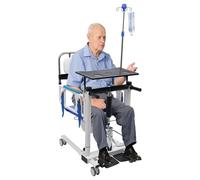 Fauteuil Transfert Elévateur Pour Patient, Avec Support Perfusion, Chaise Toilette, Réglables En Hauteur, Conçu Pour L'alitement Longue Durée, L'inconfort Jambes, Personnes Mobilité Réduite
