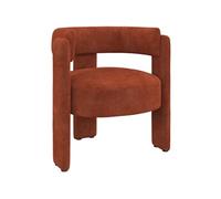 IDMarket - Fauteuil tripode Gustave Tissu Chenille Terracotta
