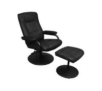 Fauteuil TV avec repose pied Noir Similicuir