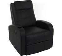 Fauteuil TV Durham, Fauteuil TV Relax Fauteuil de relaxation, similicuir ~ noir