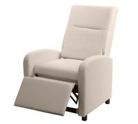 Fauteuil TV HWC-H18 simli cuir 99x70x75cm crème beige