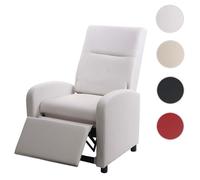 Fauteuil TV HWC-H18, fauteuil inclinable, cuir synthétique pliable 99x70x75cm noir