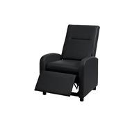 Fauteuil TV HWC-H18, fauteuil inclinable, cuir synthétique pliable 99x70x75cm noir