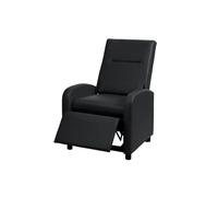 Fauteuil TV HWC-H18, fauteuil inclinable, cuir synthétique pliable 99x70x75cm noir
