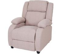 Fauteuil TV Lincoln, fauteuil de relaxation, tissus crème-gris