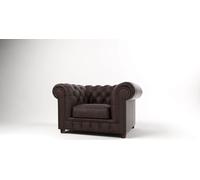 Fauteuil TV Siège Club Lounge Textile Cuir Design noble Chesterfield Polster