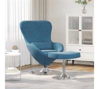 Fauteuil - Œuf - Velours bleu - 1 place - Design contemporain