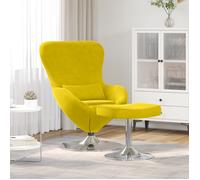 Fauteuil Œuf avec repose pieds en velours jaune