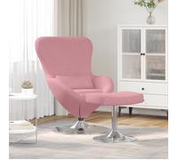 Fauteuil ?Uf Vidaxl Avec Repose-Pieds En Velours Rose