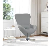 Fauteuil œuf en tissu gris clair