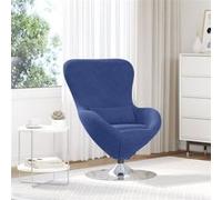 Fauteuil Œuf en Velours Bleu de Police Bleu G