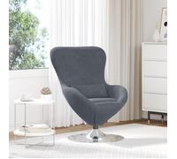 Fauteuil - Œuf en velours gris foncé - 1 place - Accoudoirs réglables - Style contemporain