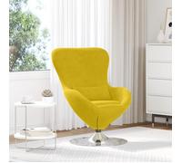 vidaXL Fauteuil œuf Jaune Velours, Chaise Lounge Moderne, Assise Stylée, Velours, Œuf Confortable, Pivotante pour Détente à Domicile