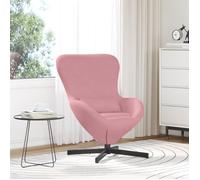 Fauteuil - Œuf en Velours Rose - 1 place - Design Contemporain - Déhoussable
