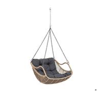 Fauteuil œuf suspendu ""Gibraltar"" ardoise en acier traité en epoxy sans pieds - Hespéride