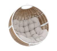 Fauteuil œuf suspendu ""Orbiana"" taupe en acier traité en epoxy sans pieds - Hespéride