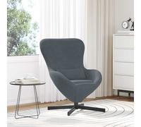 vidaXL Fauteuil œuf Velours Lounge Moderne – Chaise pivotante ergonomique pour salon – Bleu