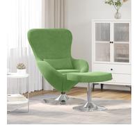vidaXL Fauteuil ouf avec repose-pieds en velours vert clair