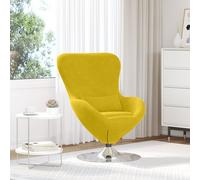 vidaXL Fauteuil œuf Jaune Velours, Chaise Lounge Moderne, Assise Stylée, Velours, Œuf Confortable, Pivotante pour Détente à Domicile
