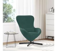 vidaXL Fauteuil œuf en Velours Vert foncé