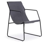 Fauteuil Ulysse Métal Noir et Simili Gris