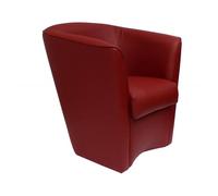 Fauteuil - VALENTINA - Éco-cuir bordeaux - Confortable - Design contemporain - 1 place