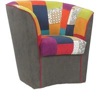 Fauteuil - VALENTINA - Patchwork - Gris foncé - 1 place - Design contemporain