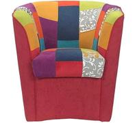 Fauteuil - Valentina - Patchwork - Rouge - 1 place - Design contemporain