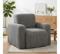 vidaXL Fauteuil Gris foncé velours côtelé 42042441