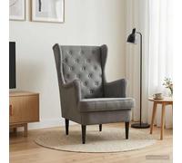 vidaXL Fauteuil Gris Clair Velours, Fauteuil en Velours élégant, Chaise Moderne, Lounge Confortable pour Salon, Chambre, Style Contemporain Plush