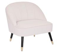 Fauteuil Velours déco pieds dorés Naova Atmosphera - Ivoire
