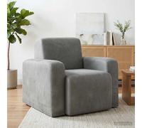 vidaXL Fauteuil Vert Clair Velours (V), Fauteuil en Velours Moderne, Assise Chic pour Salon, Chambre, Coussin Confortable, Design stylé